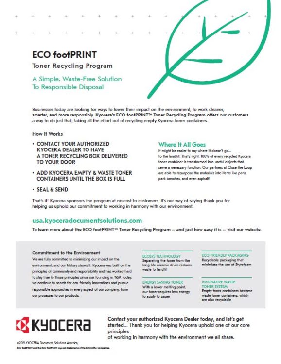 ECO footPRINT Toner Recycling Program