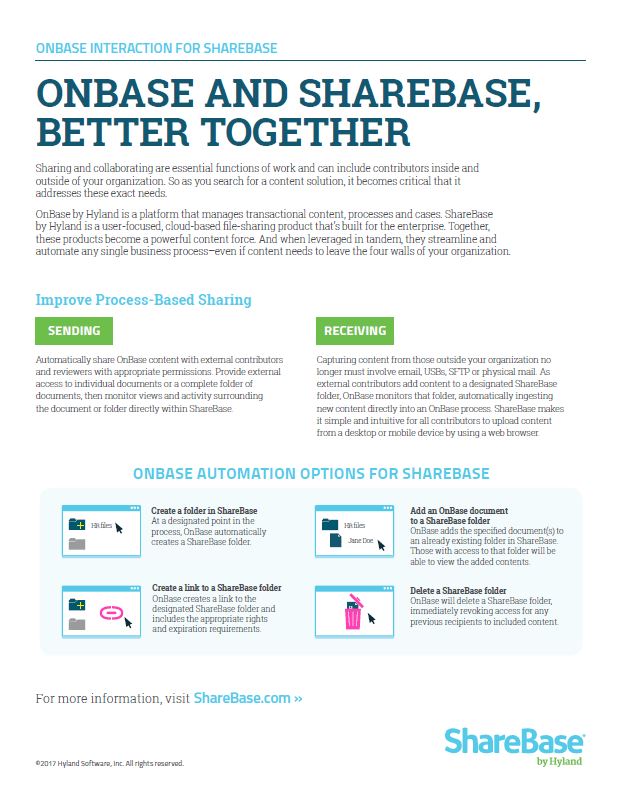 OnBase And ShareBase Better Together Kyocera Software Document Management Thumb, Accel Imaging Systems, Kyocera Dealer, Dallas, Fort Worth, TX, Copier, MFP, Printer, Sales, Service, Supplies)