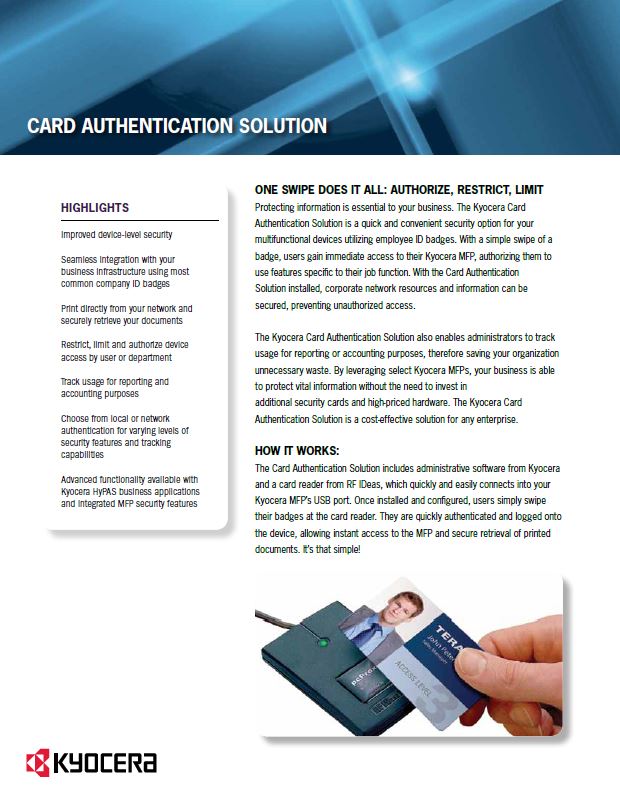 Card Authentication Data Sheet PDF