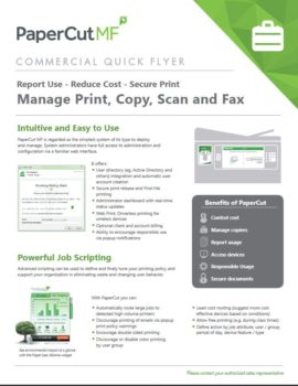 Commercial Flyer Cover, Papercut MF, Accel Imaging Systems, Kyocera Dealer, Dallas, Fort Worth, TX, Copier, MFP, Printer, Sales, Service, Supplies)