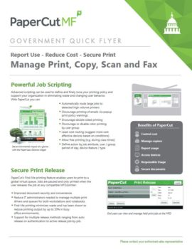 Government Flyer Cover, Papercut MF, Accel Imaging Systems, Kyocera Dealer, Dallas, Fort Worth, TX, Copier, MFP, Printer, Sales, Service, Supplies)